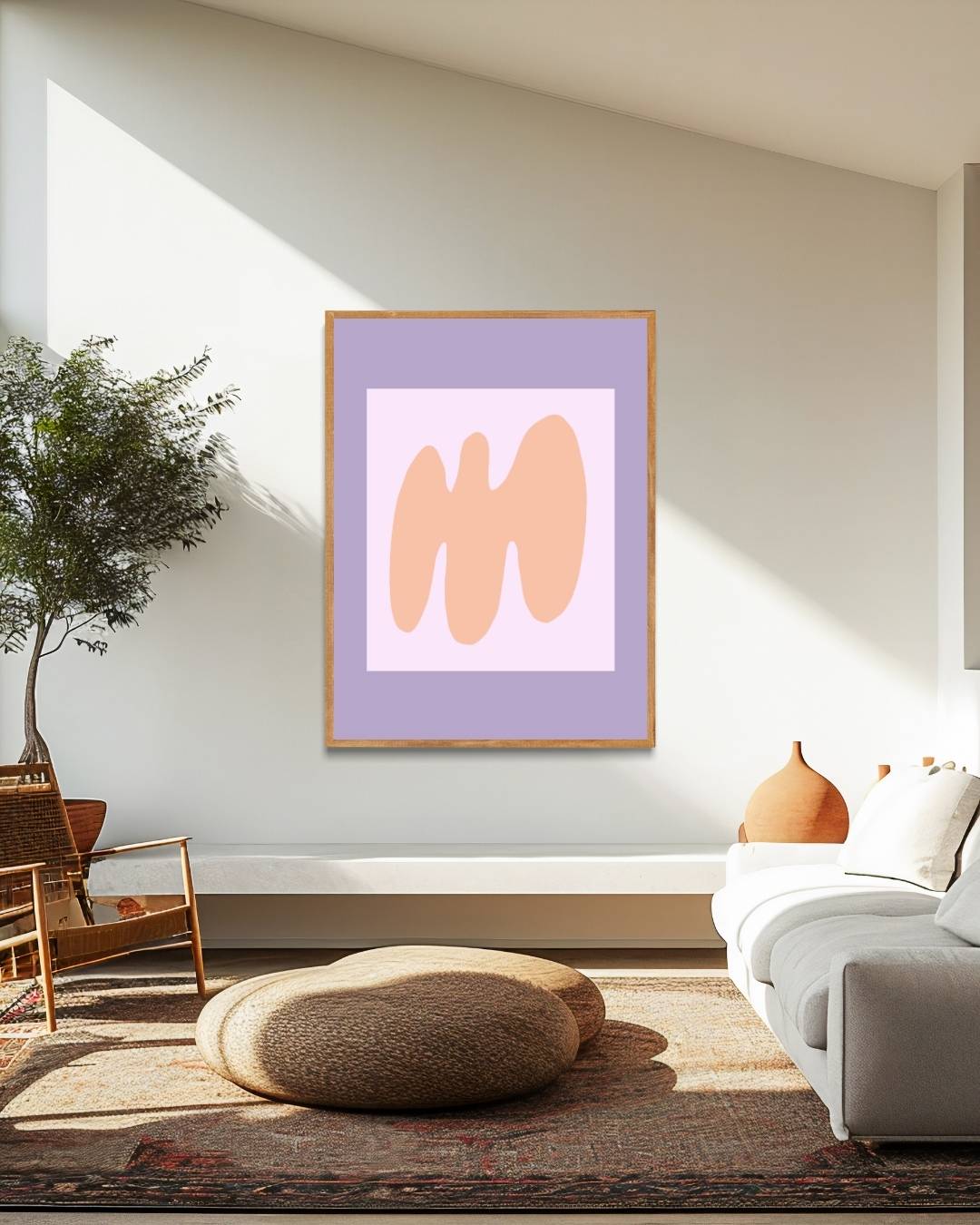 Abstract peach Poster – staande poster voor modern interieur