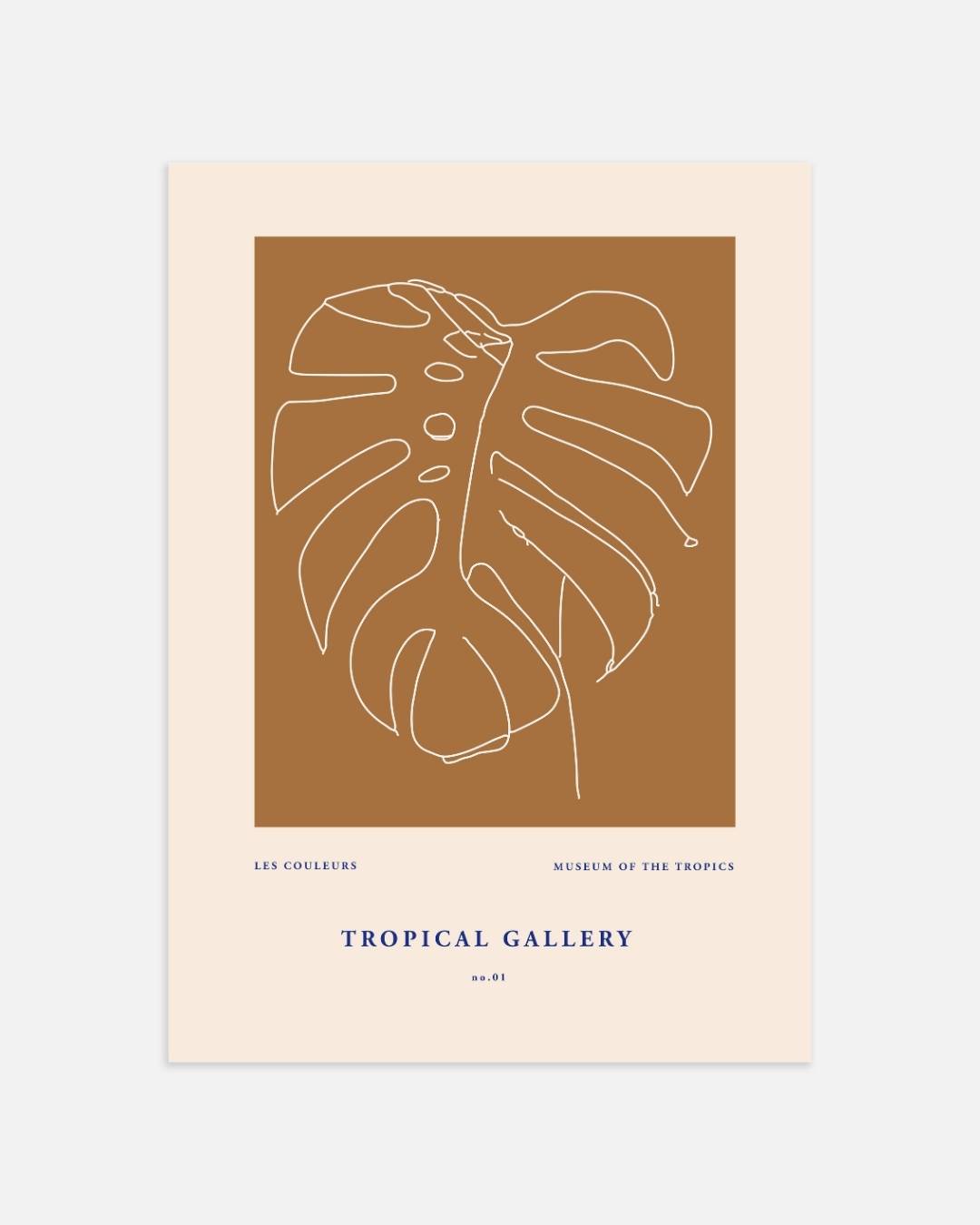 Abstracte monstera bladeren Poster – portret wanddecoratie van WallArtistic