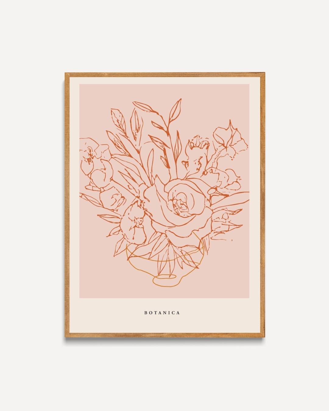 Subtiele bloemen schets Poster – portret poster als wanddecoratie