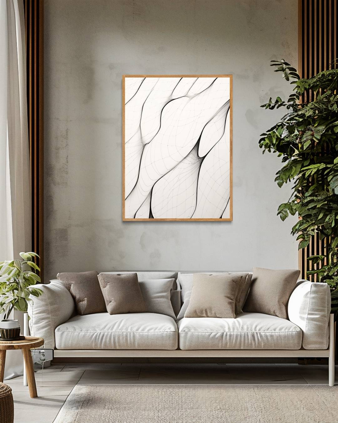 Organische lijnenstructuur Poster – staande poster voor modern interieur