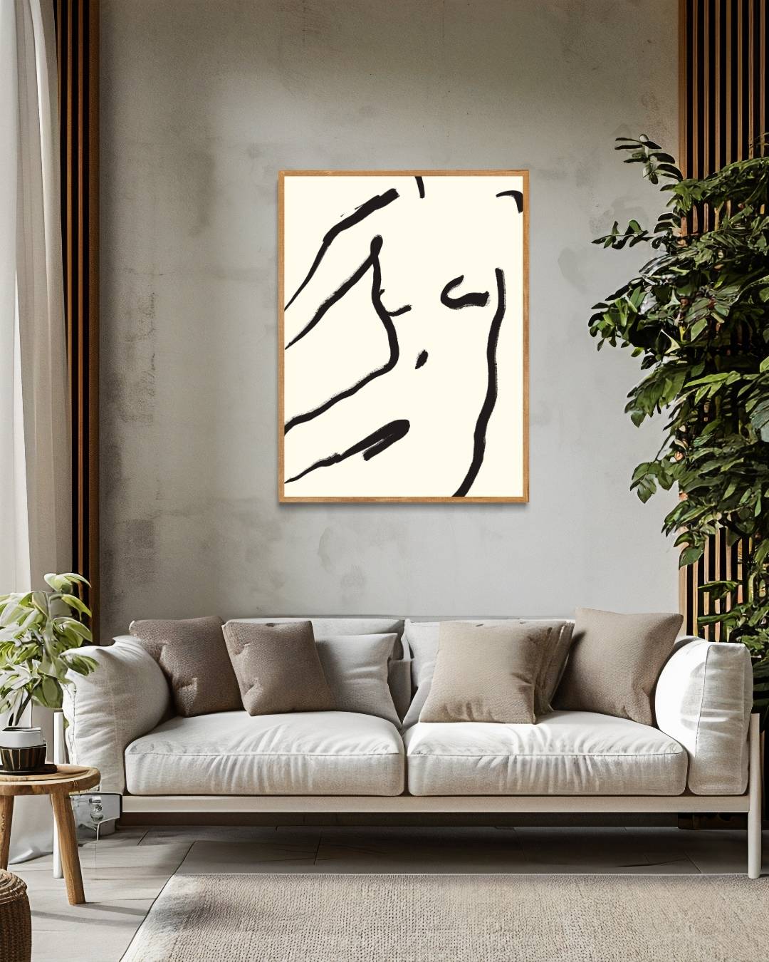 Abstracte zwarte lijnen Poster – staande poster voor modern interieur