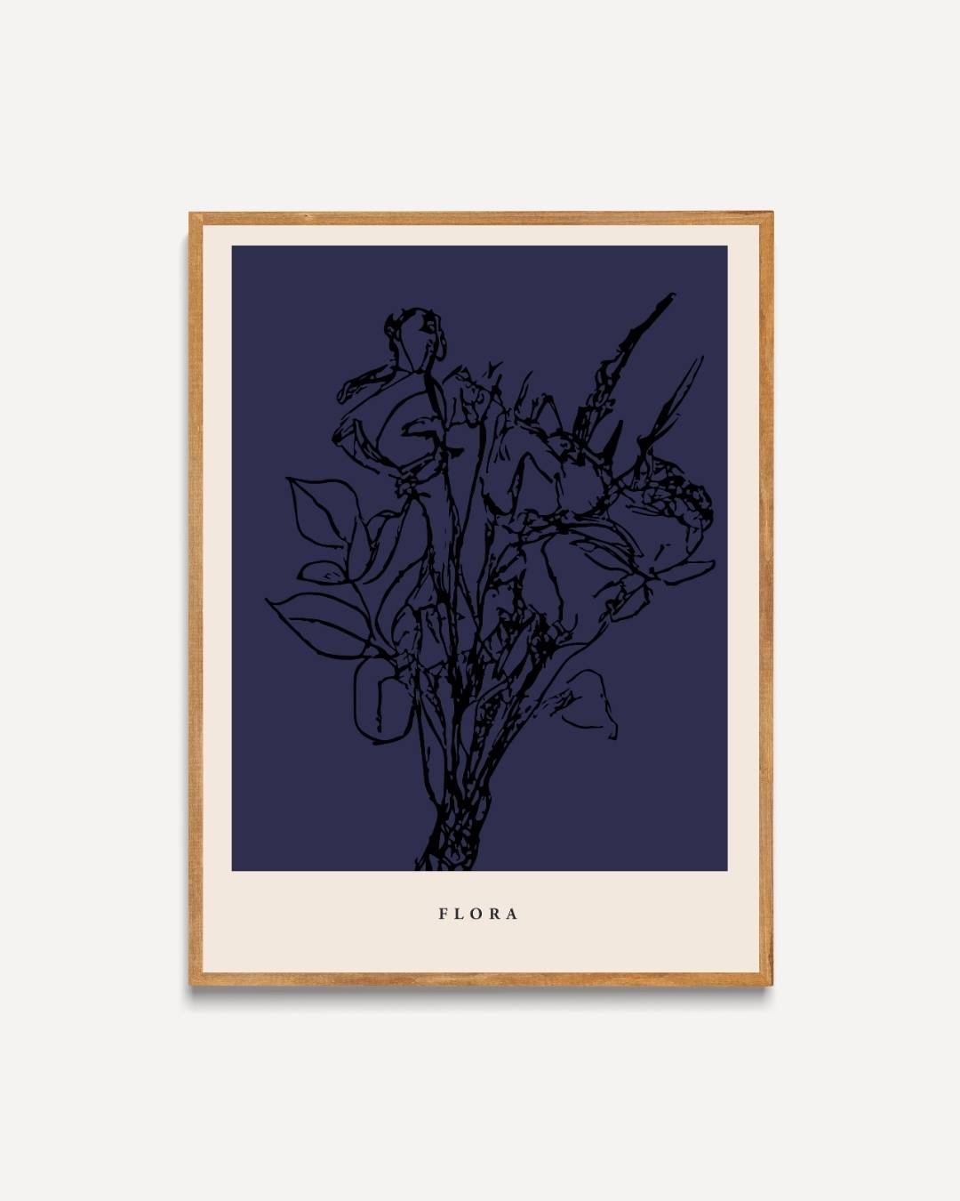 Bloemen silhouet Poster – portret poster als wanddecoratie
