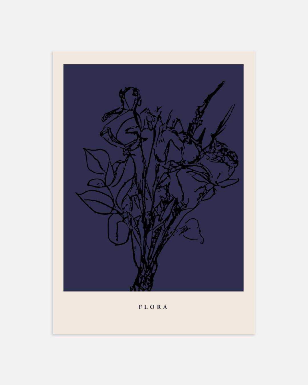 Bloemen silhouet Poster – portret wanddecoratie van WallArtistic