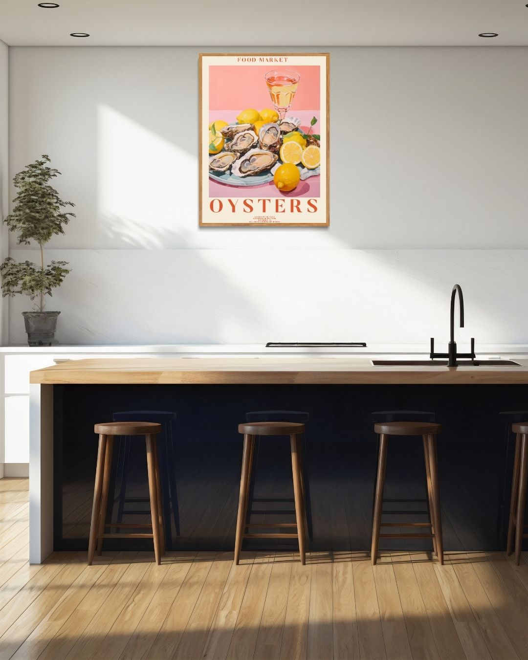 Oysters Poster – staande poster voor modern interieur