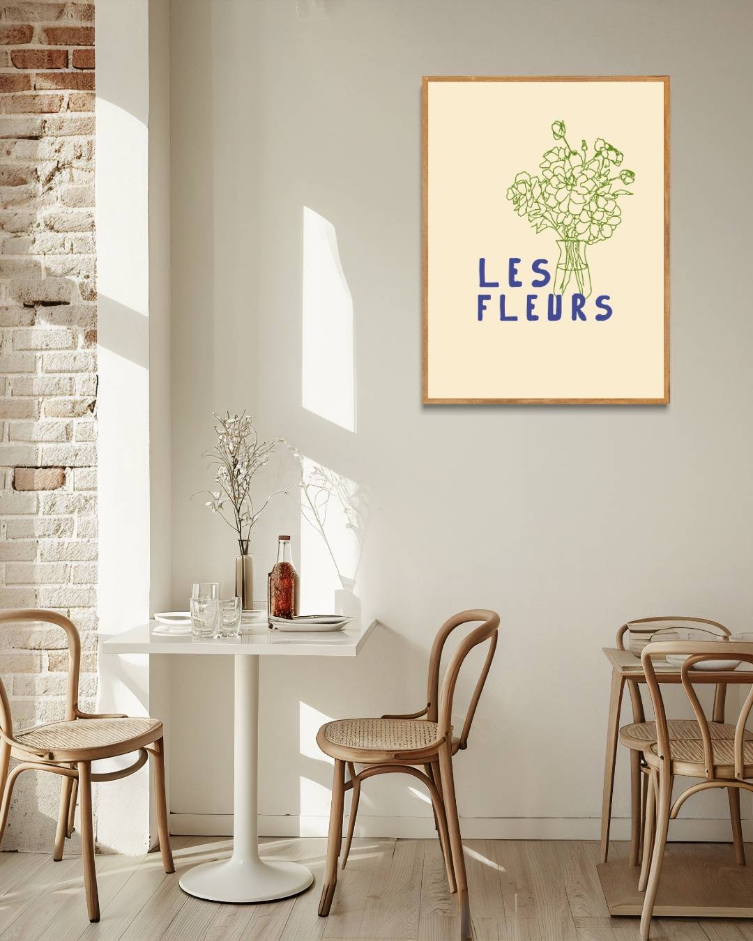 Les fleurs lijntekening Poster – staande poster voor modern interieur