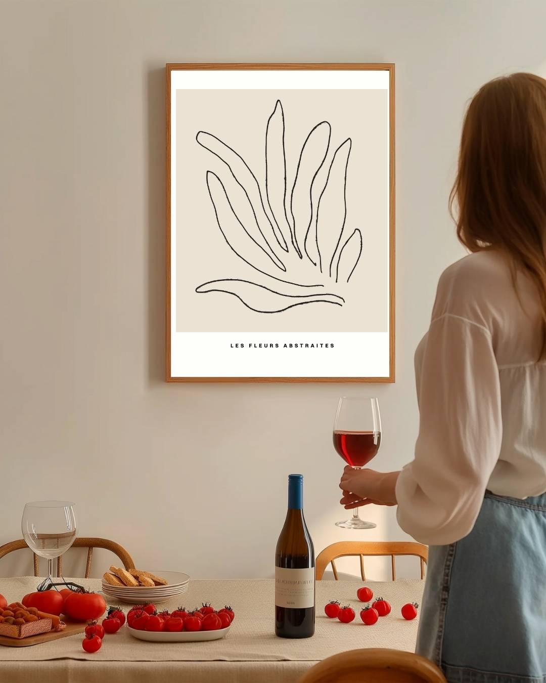 Les fleurs abstraites Poster – staande poster voor modern interieur