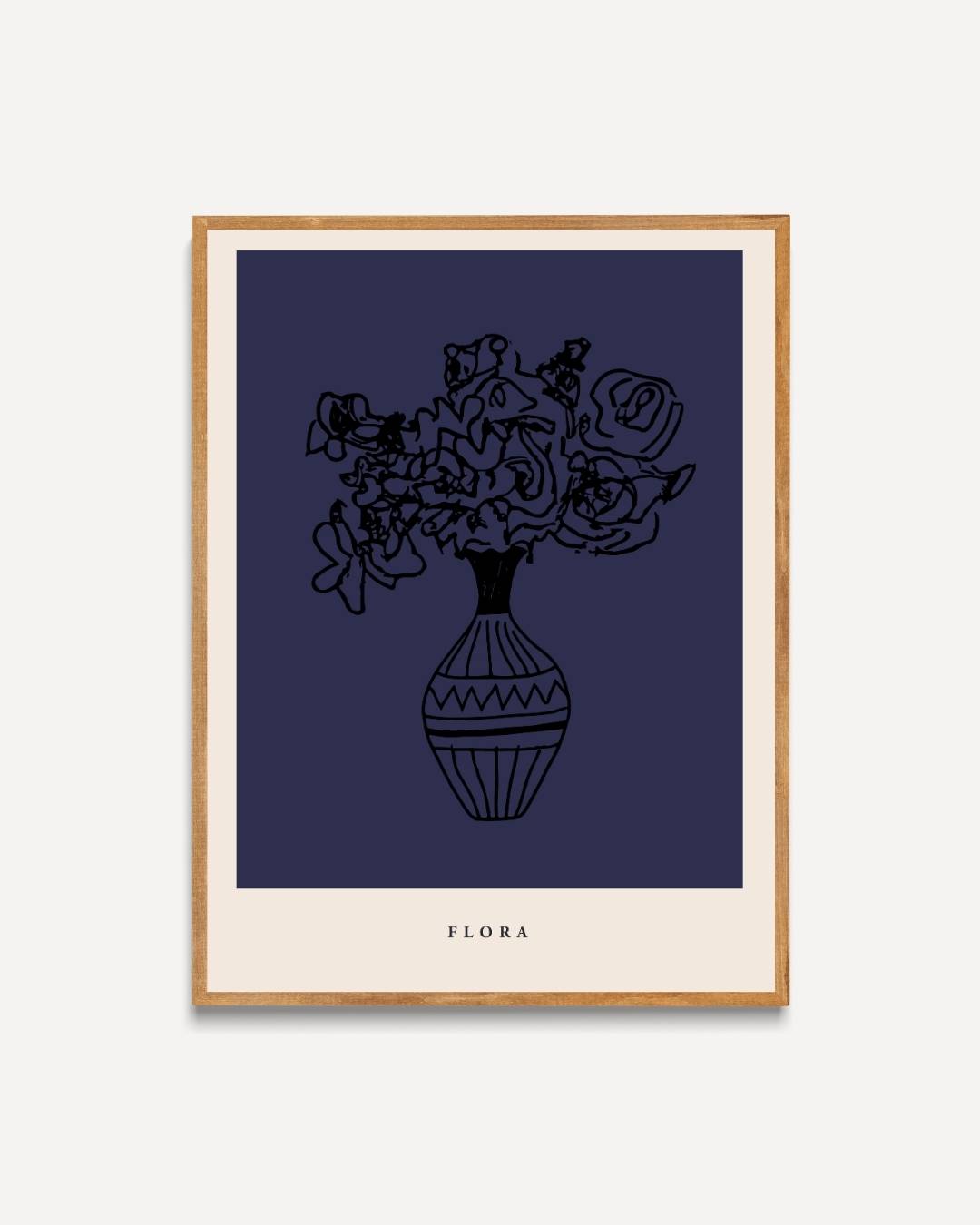 Bloemenvaas lijntekening Poster – portret poster als wanddecoratie