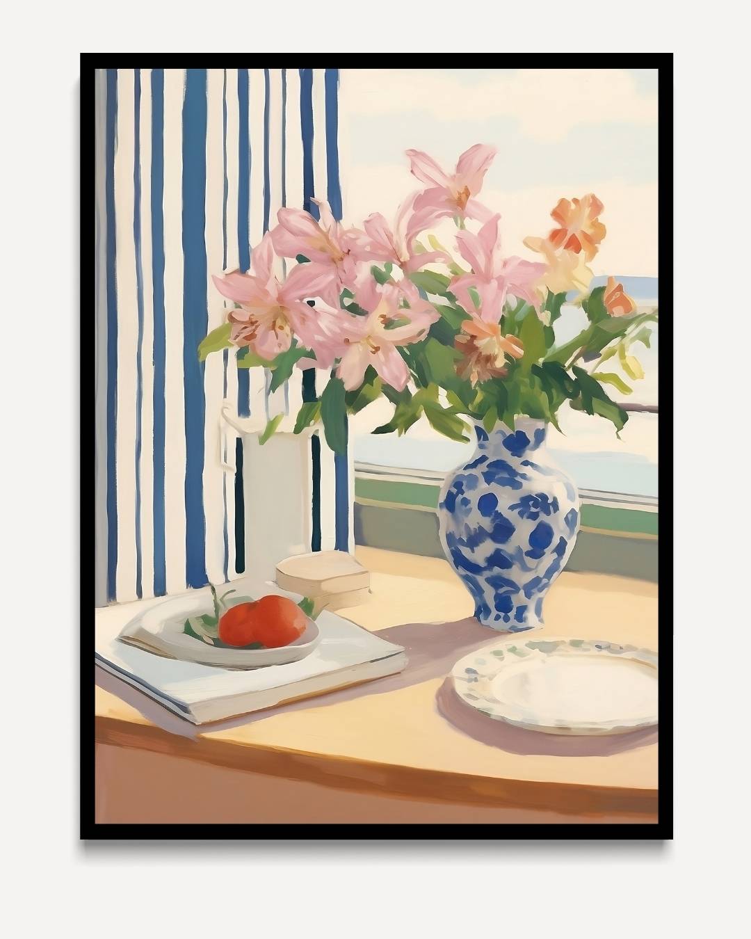 Zomerlicht aan tafel – portret kunstwerk als wanddecoratie