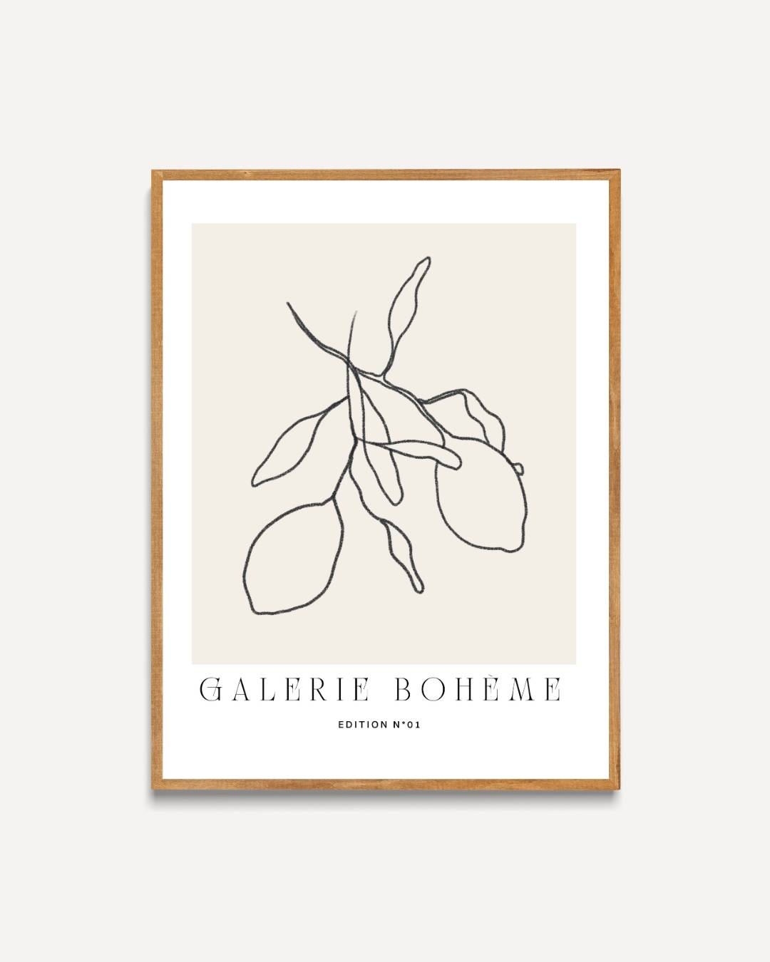 Minimalistische citroen Poster – portret poster als wanddecoratie