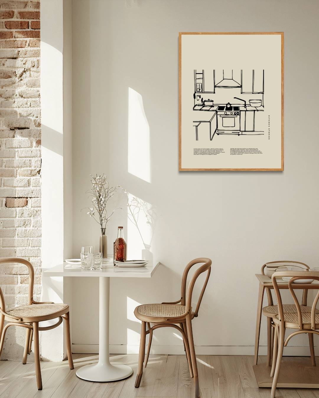 Keukenlijntekening Poster – staande poster voor modern interieur