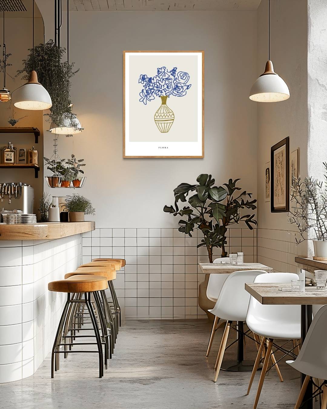 Vintage bloemenvaas Poster – staande poster voor modern interieur