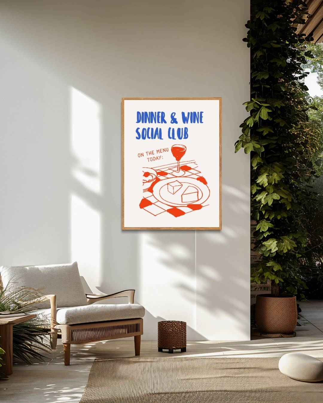 Dinner & wine social club Poster – staande poster voor modern interieur