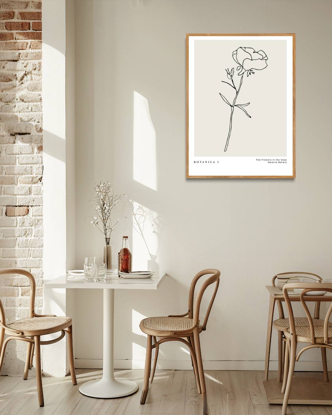 Minimalistische roos Poster – staande poster voor modern interieur