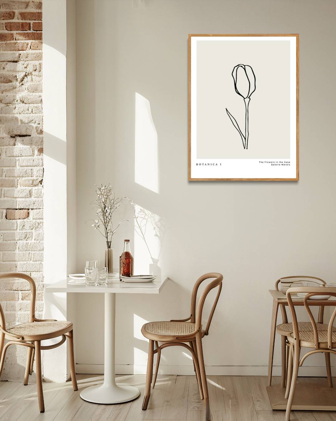 Tulpen lijntekening Poster – staande poster voor modern interieur