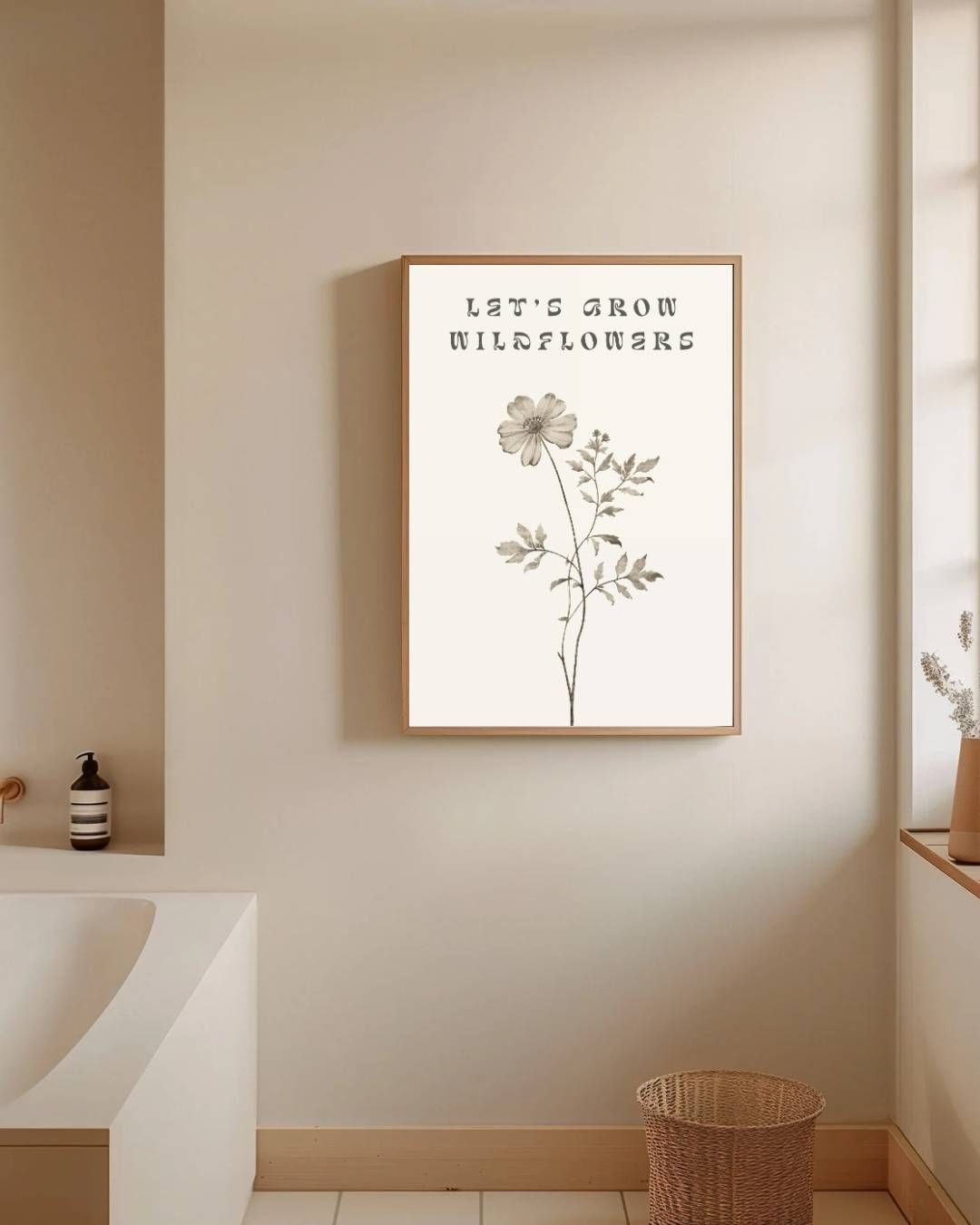 Let's Grow Wildflowers Poster – staande poster voor modern interieur