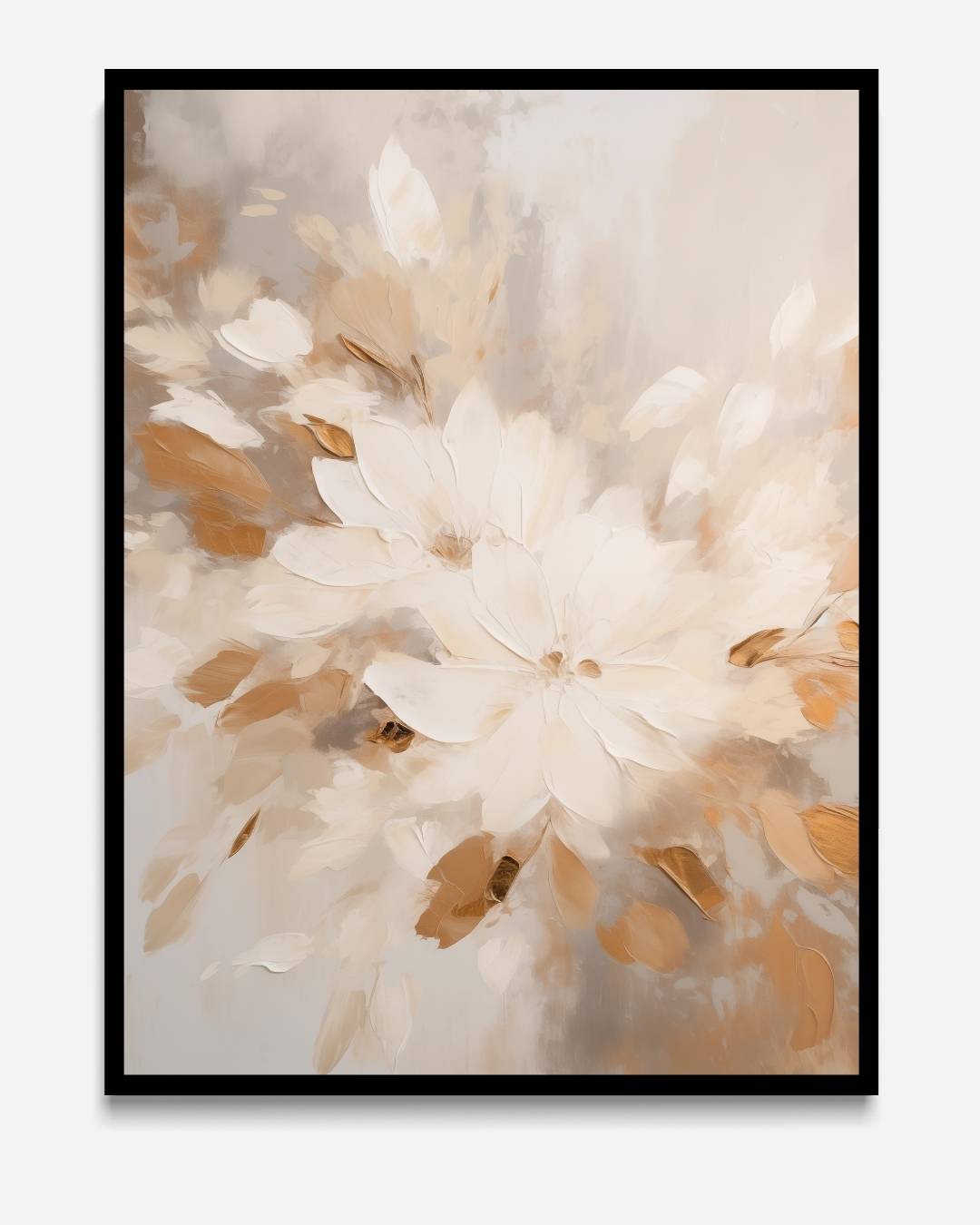 Bloemen in zachte tinten – portret kunstwerk als wanddecoratie