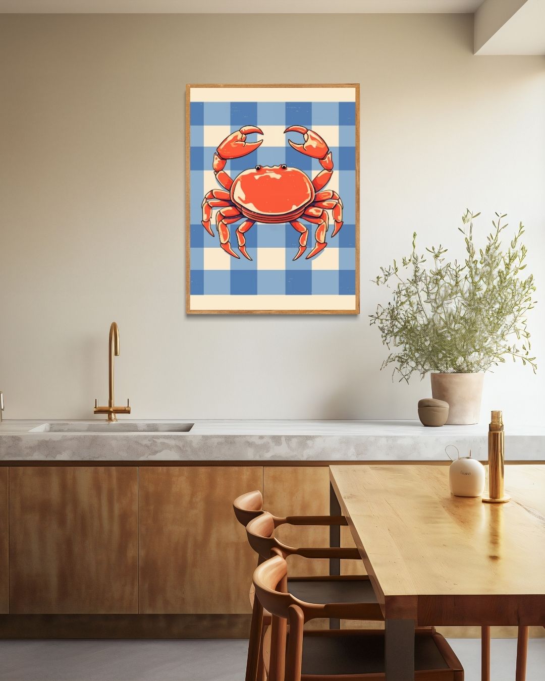 Rode krab Poster – staande poster voor modern interieur