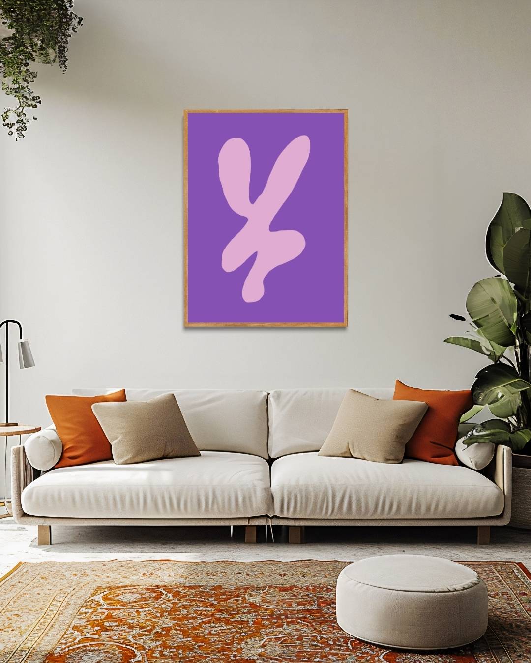 Abstract violet shape Poster – staande poster voor modern interieur