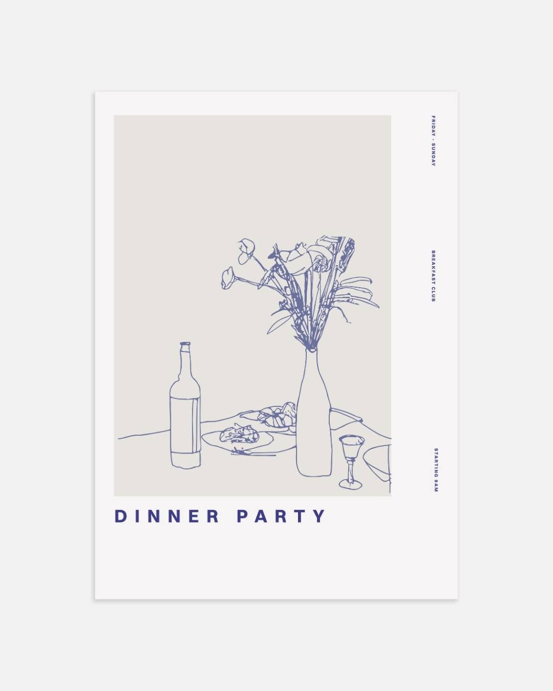 Elegante dinner party Poster – portret wanddecoratie van WallArtistic