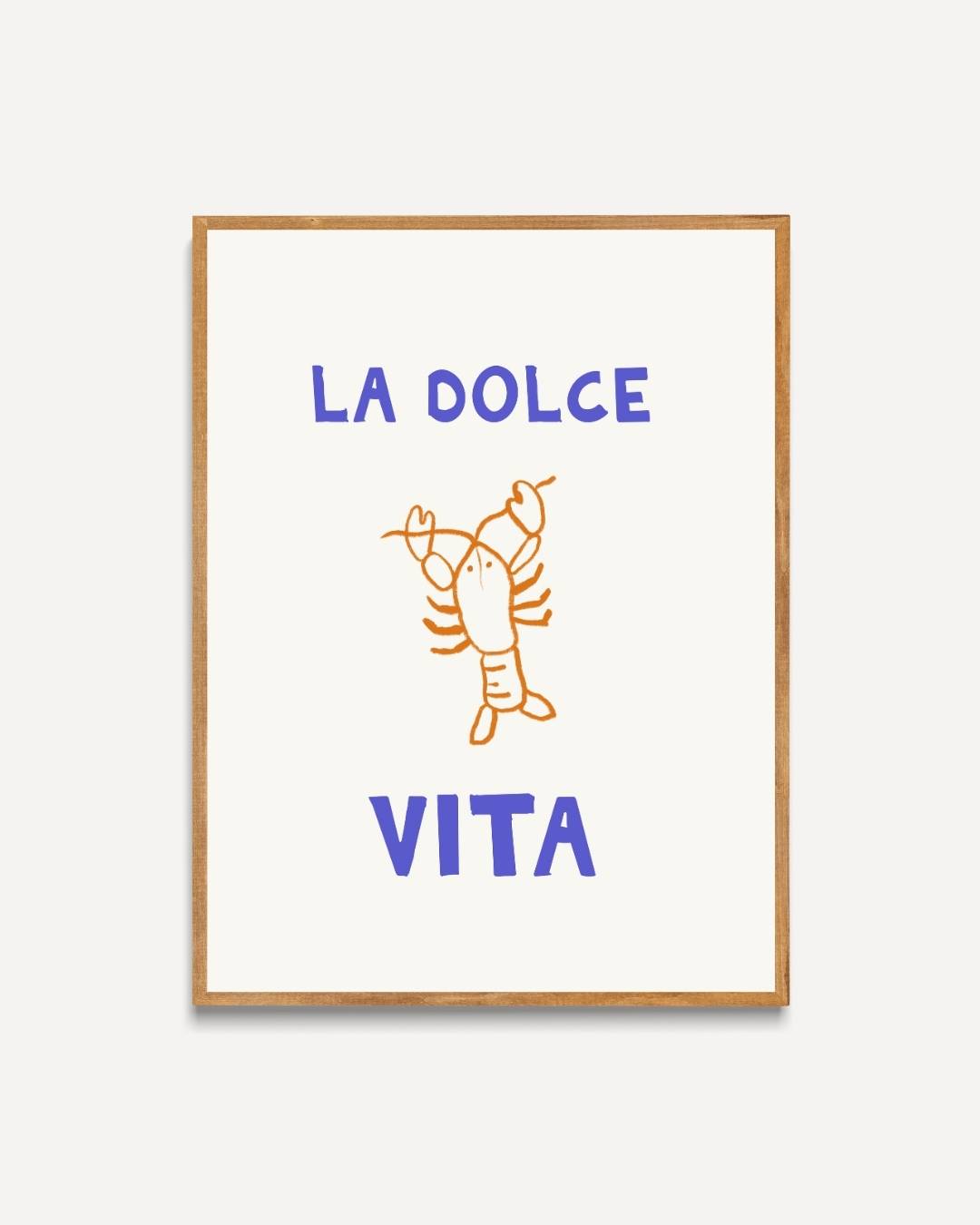 La Dolce Vita oranje kreeft Poster – portret poster als wanddecoratie