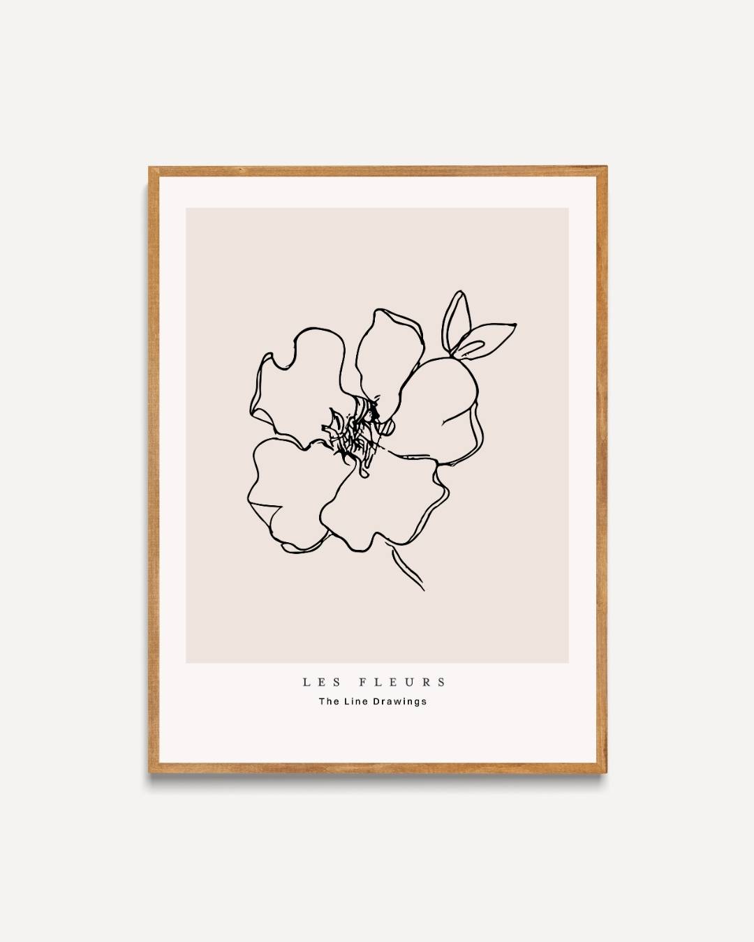 Minimalistische roos Poster – portret poster als wanddecoratie