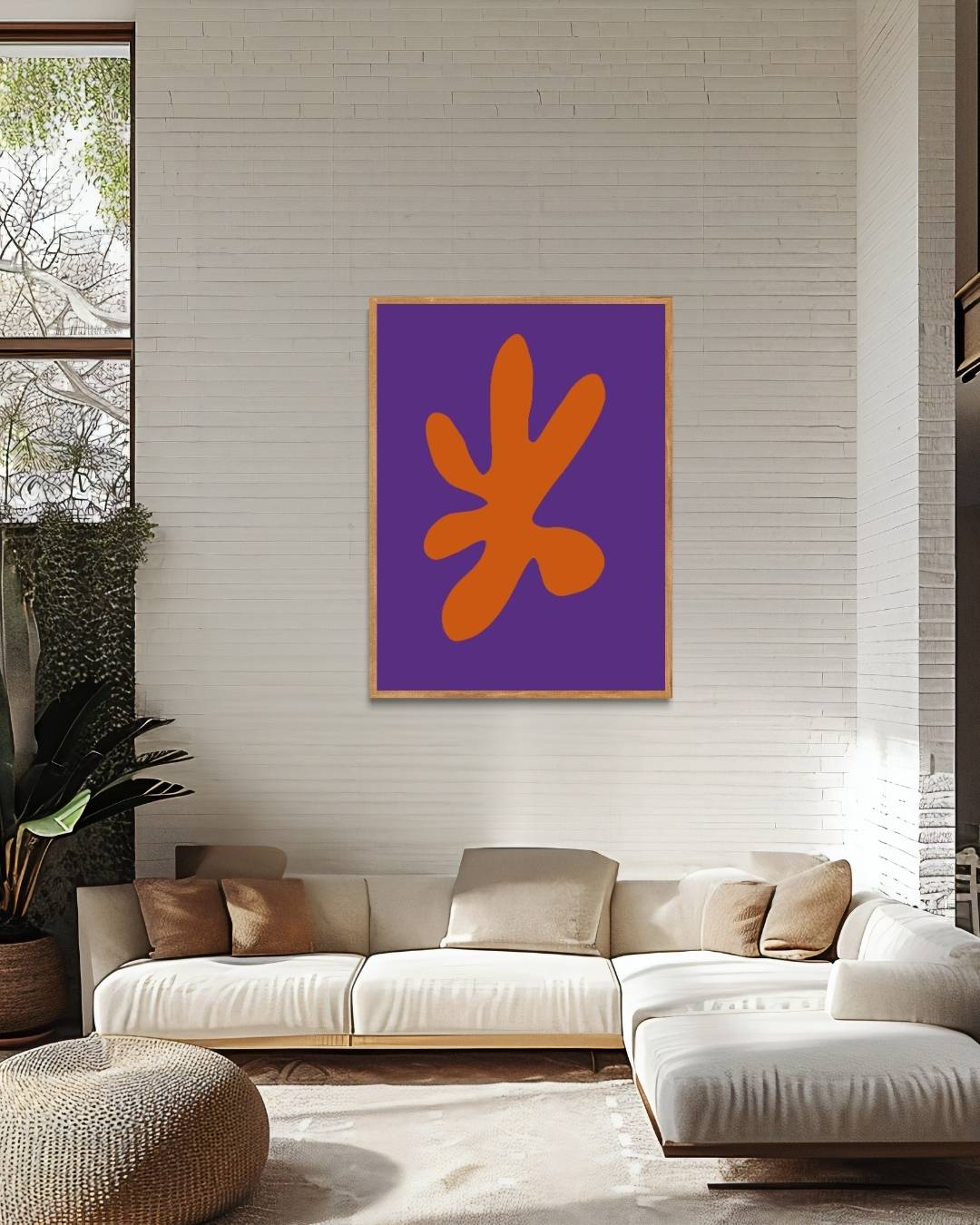 Abstract oranje vorm Poster – staande poster voor modern interieur