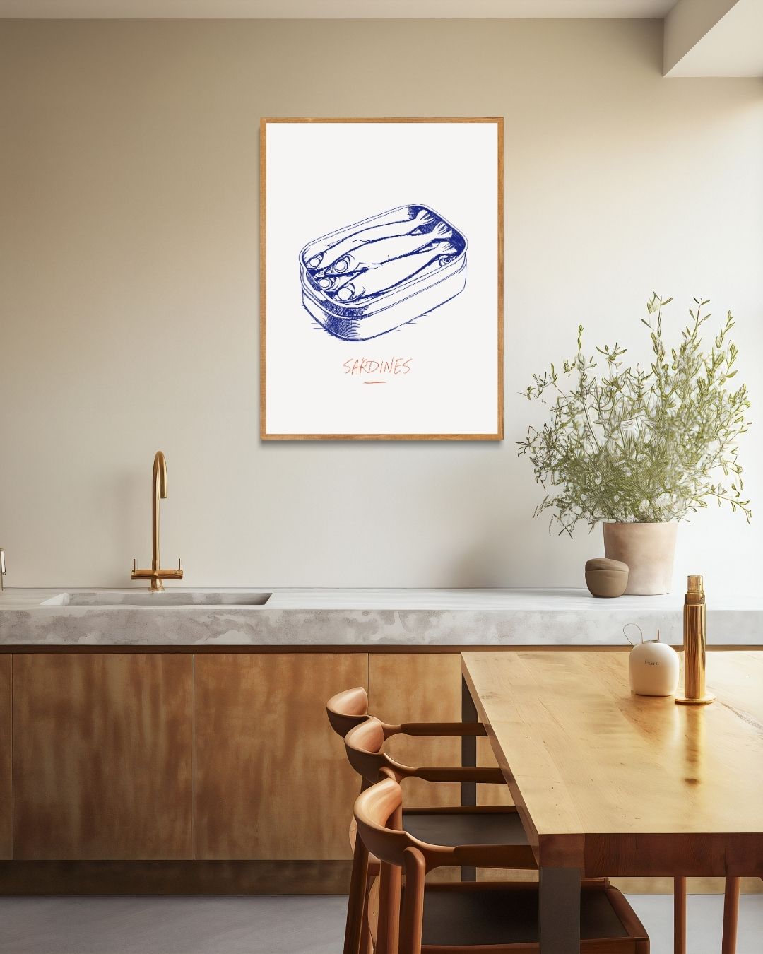 Sardines Poster – staande poster voor modern interieur