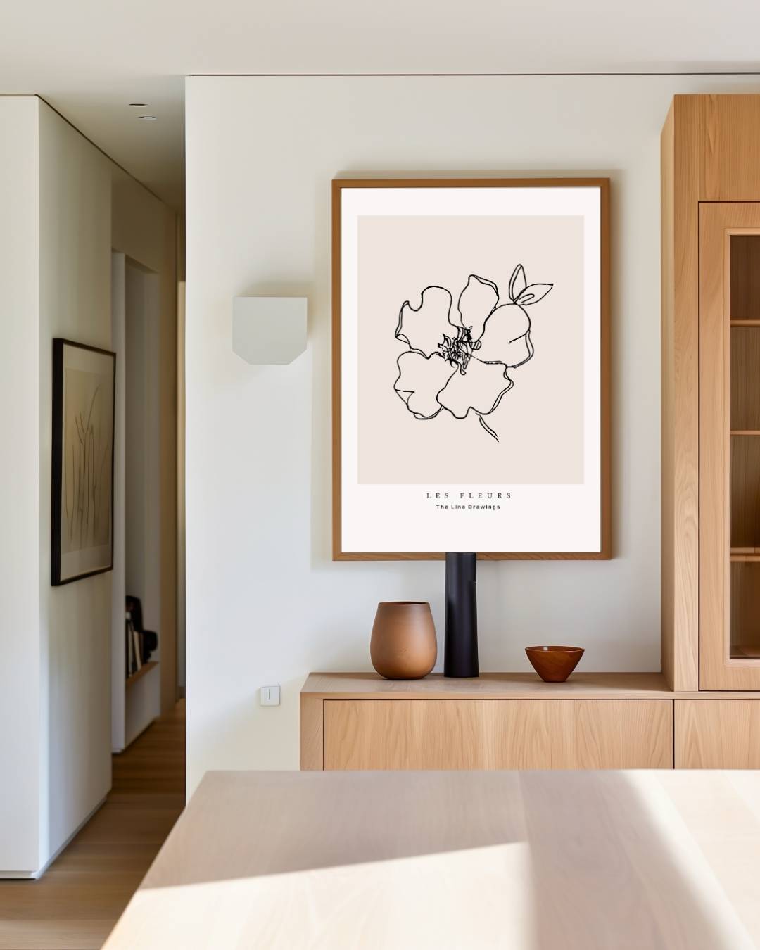 Minimalistische roos Poster – staande poster voor modern interieur