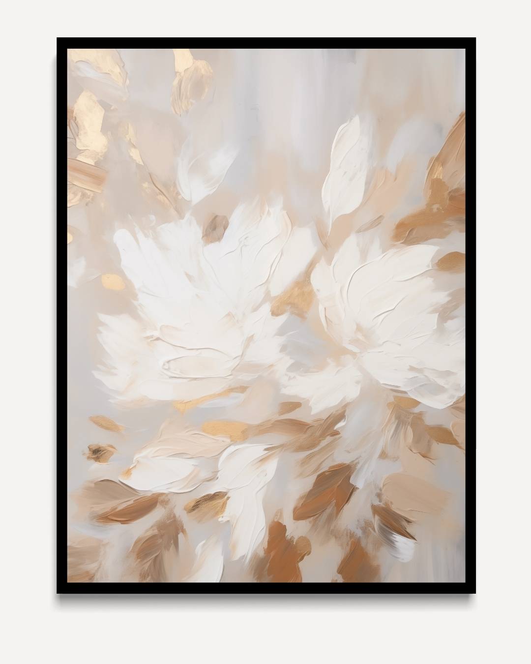 Bloemen met warme penseelstreken – portret kunstwerk als wanddecoratie