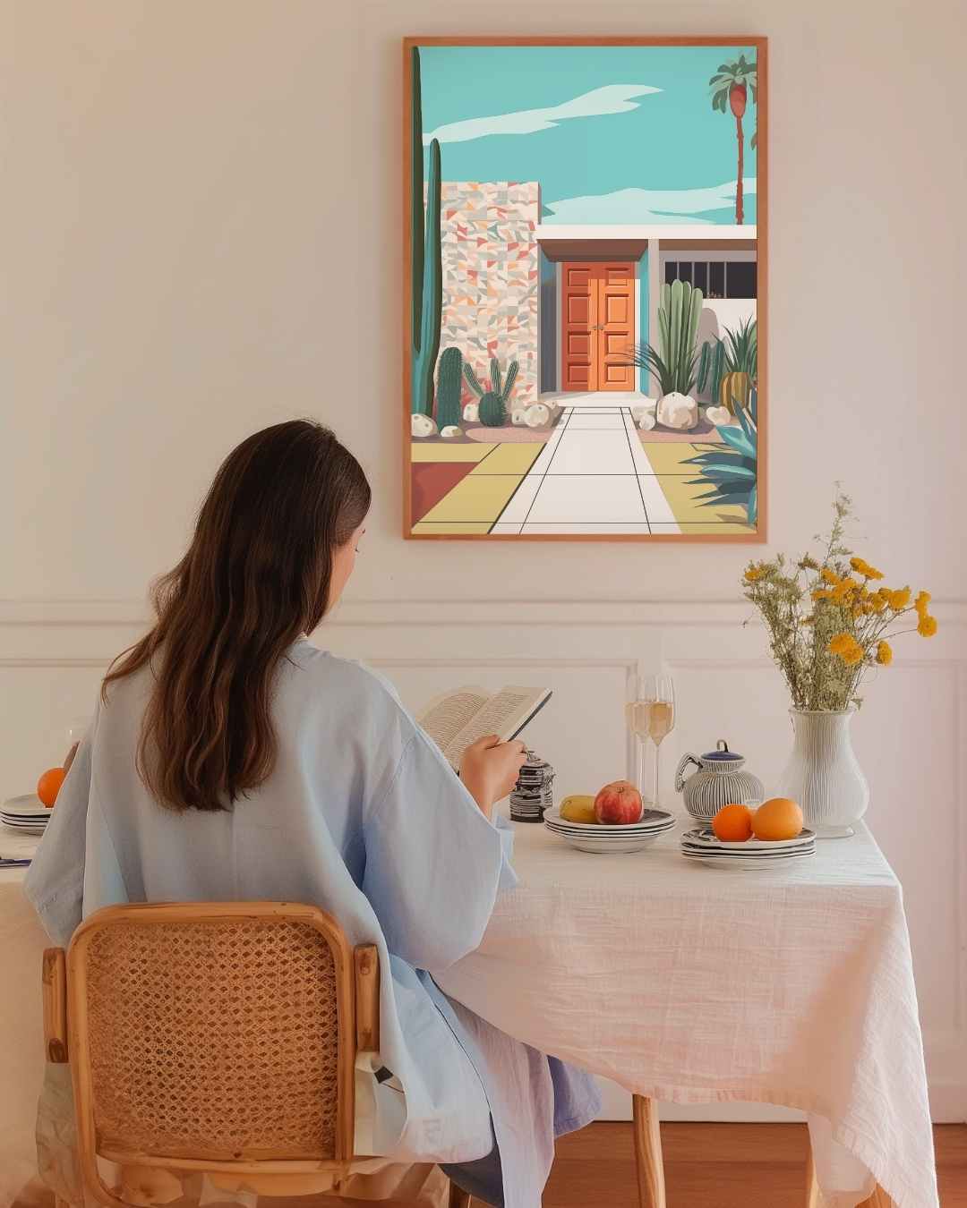 Modern Desert Oasis Poster – staande poster voor modern interieur
