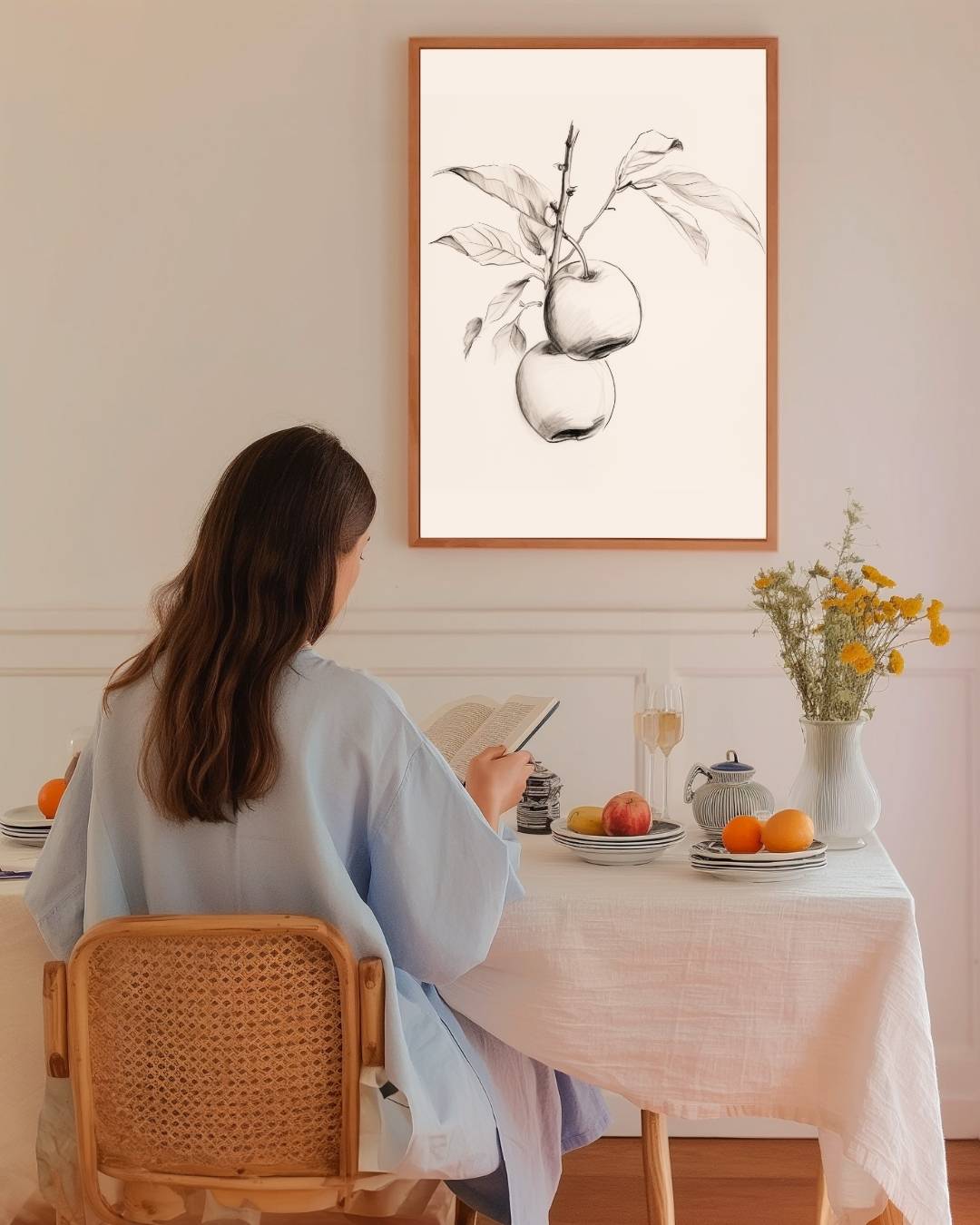 Realistische appelillustratie Poster – staande poster voor modern interieur