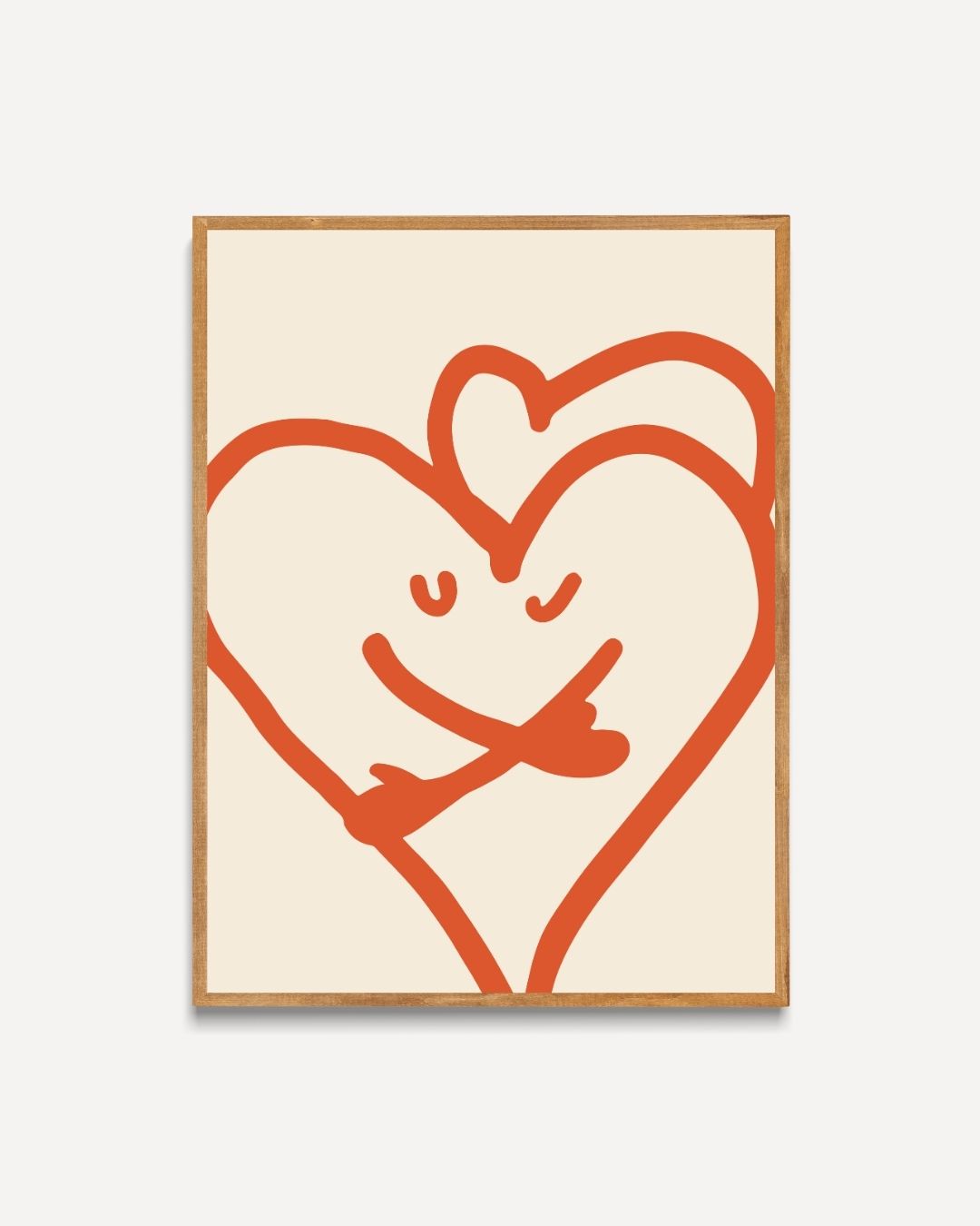 Omarmend hart Poster – portret poster als wanddecoratie