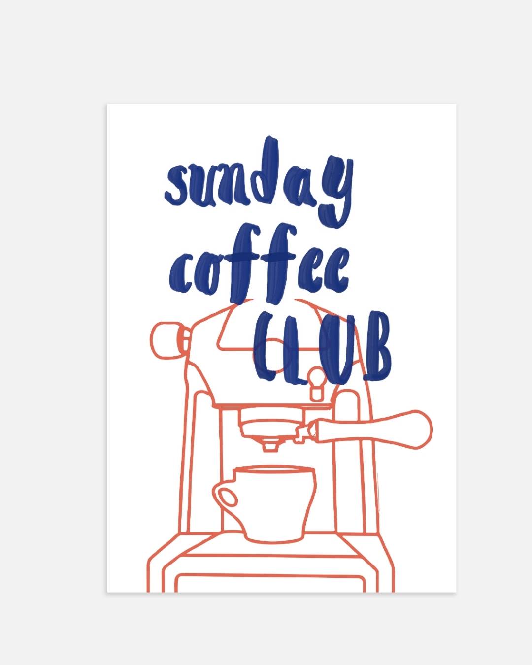 Sunday coffee club Poster – portret wanddecoratie van WallArtistic