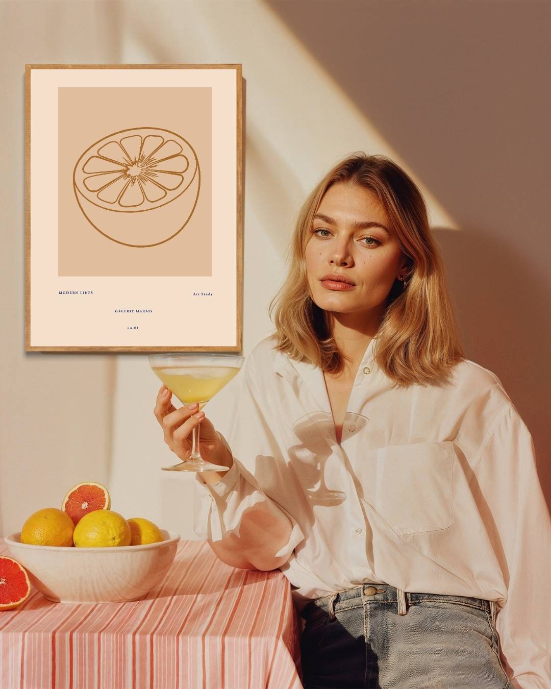 Citrusstudie Poster – staande poster voor modern interieur