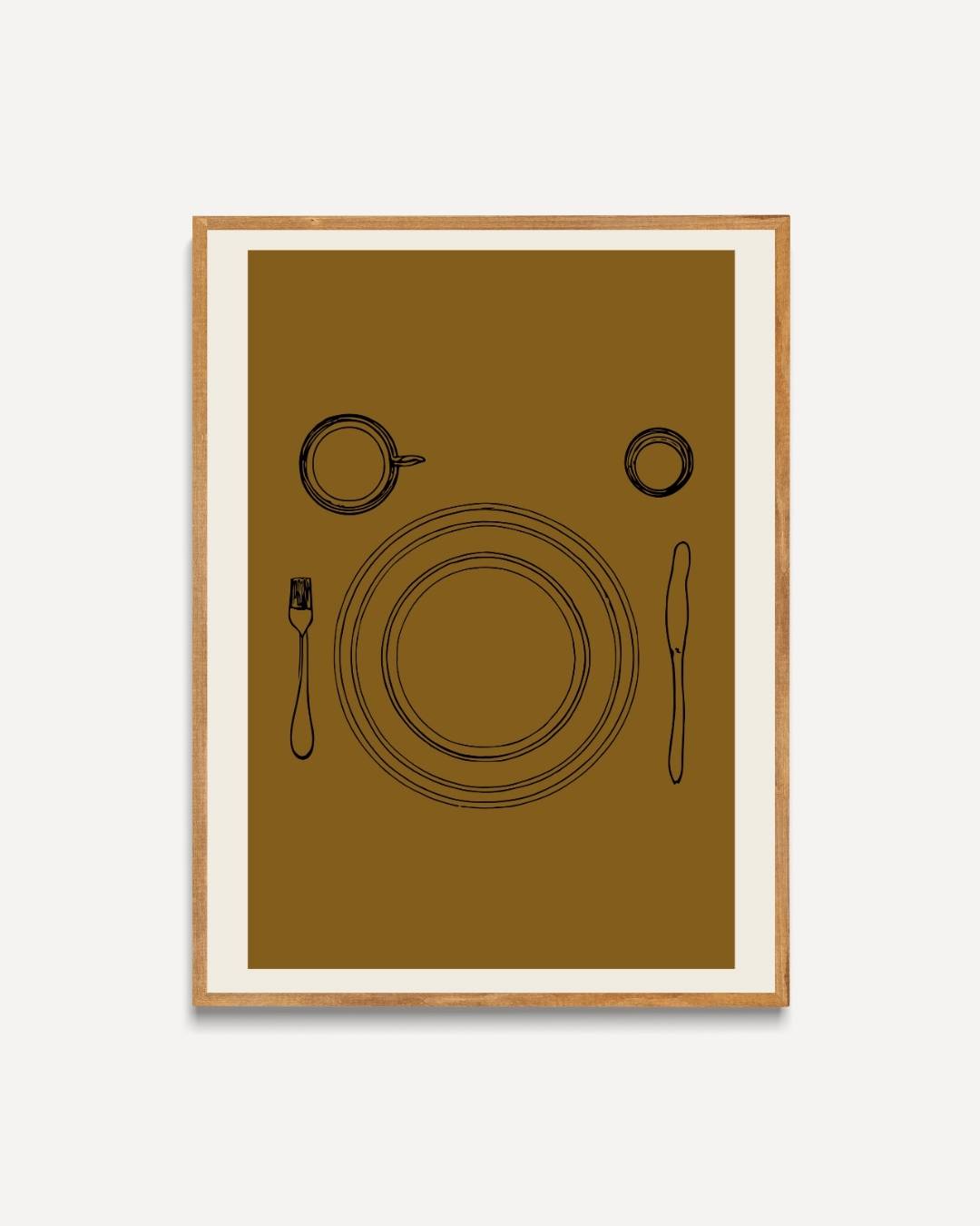 Retro tafelsetting schets Poster – portret poster als wanddecoratie