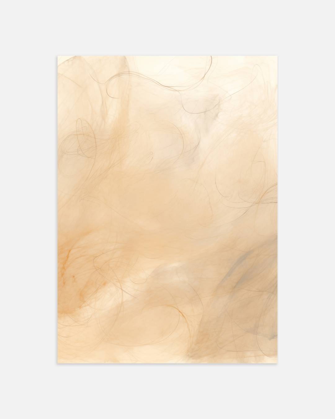 Zachte beige vegen Poster – portret wanddecoratie van WallArtistic