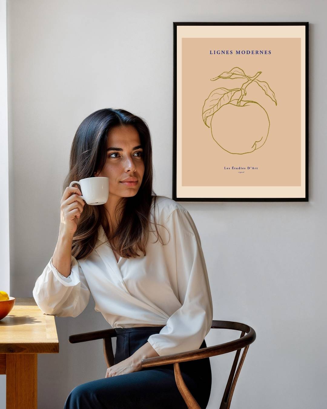 Appel botanical line Poster – staande poster voor modern interieur