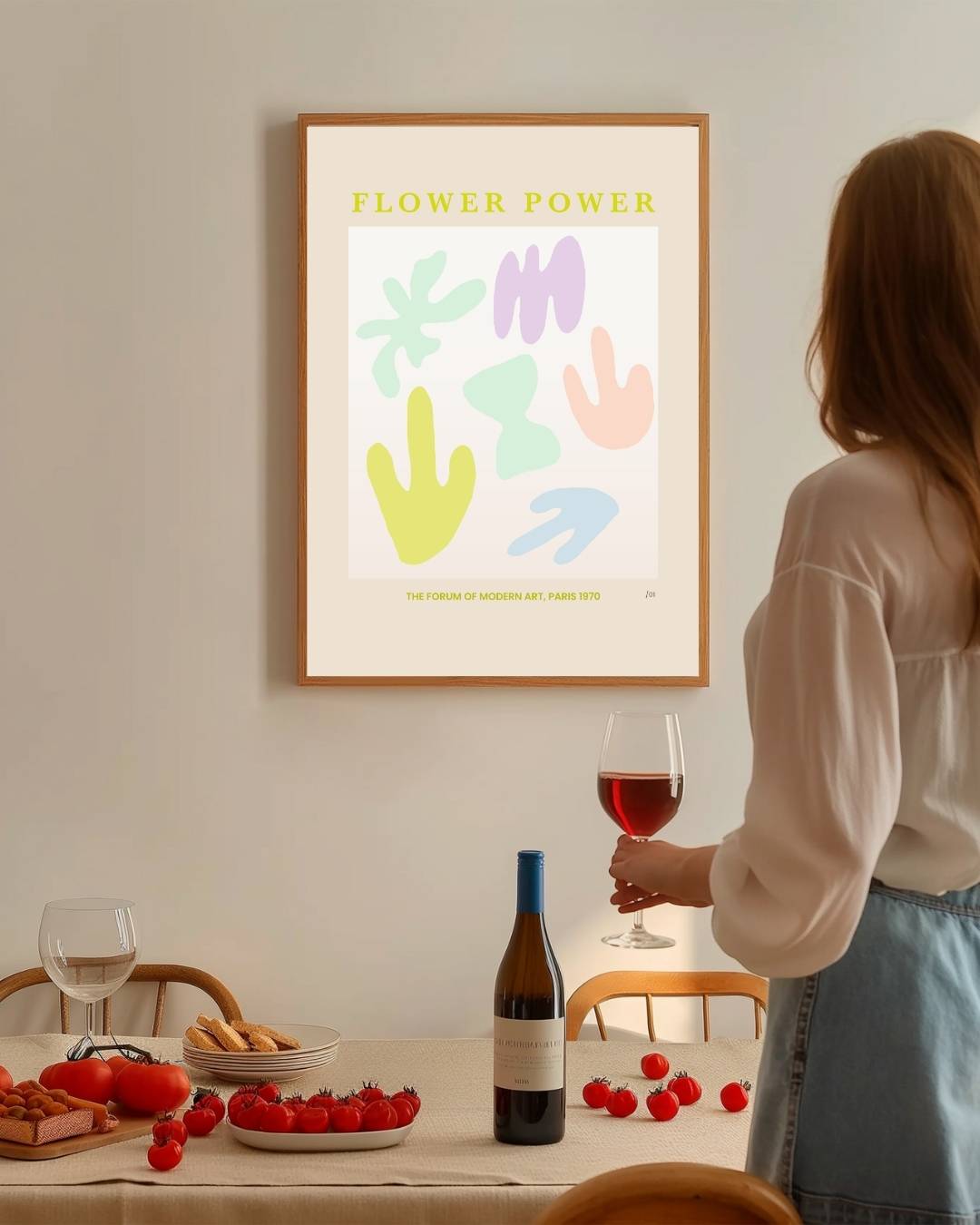 Flower power Poster – staande poster voor modern interieur