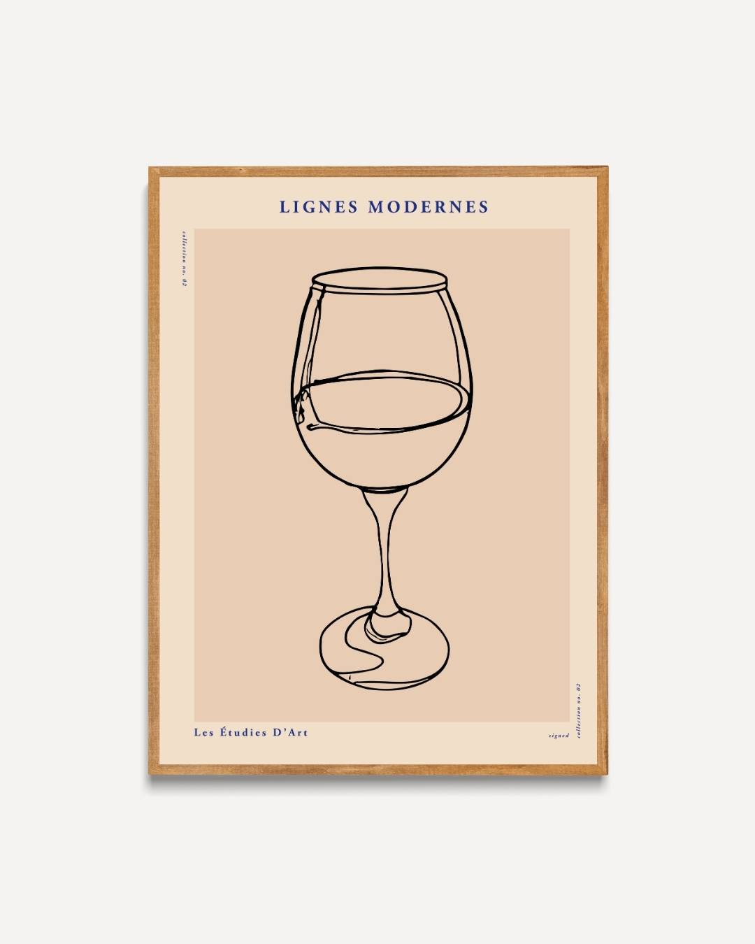 Wijnglas line art Poster – portret poster als wanddecoratie