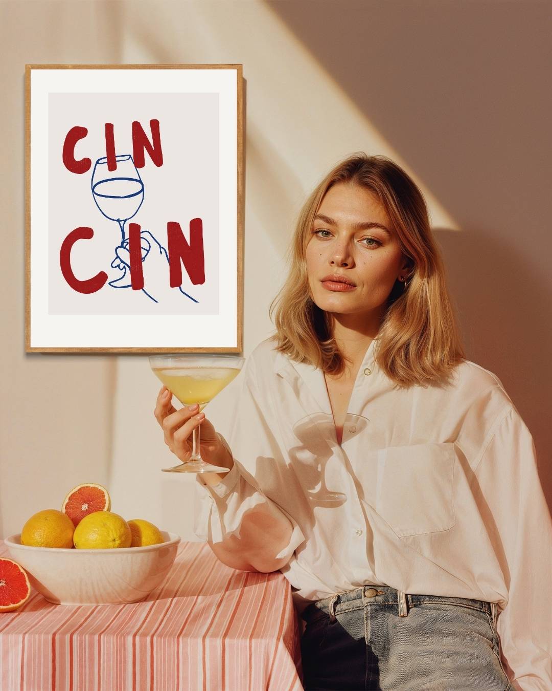 Cin Cin Cheers Poster – staande poster voor modern interieur