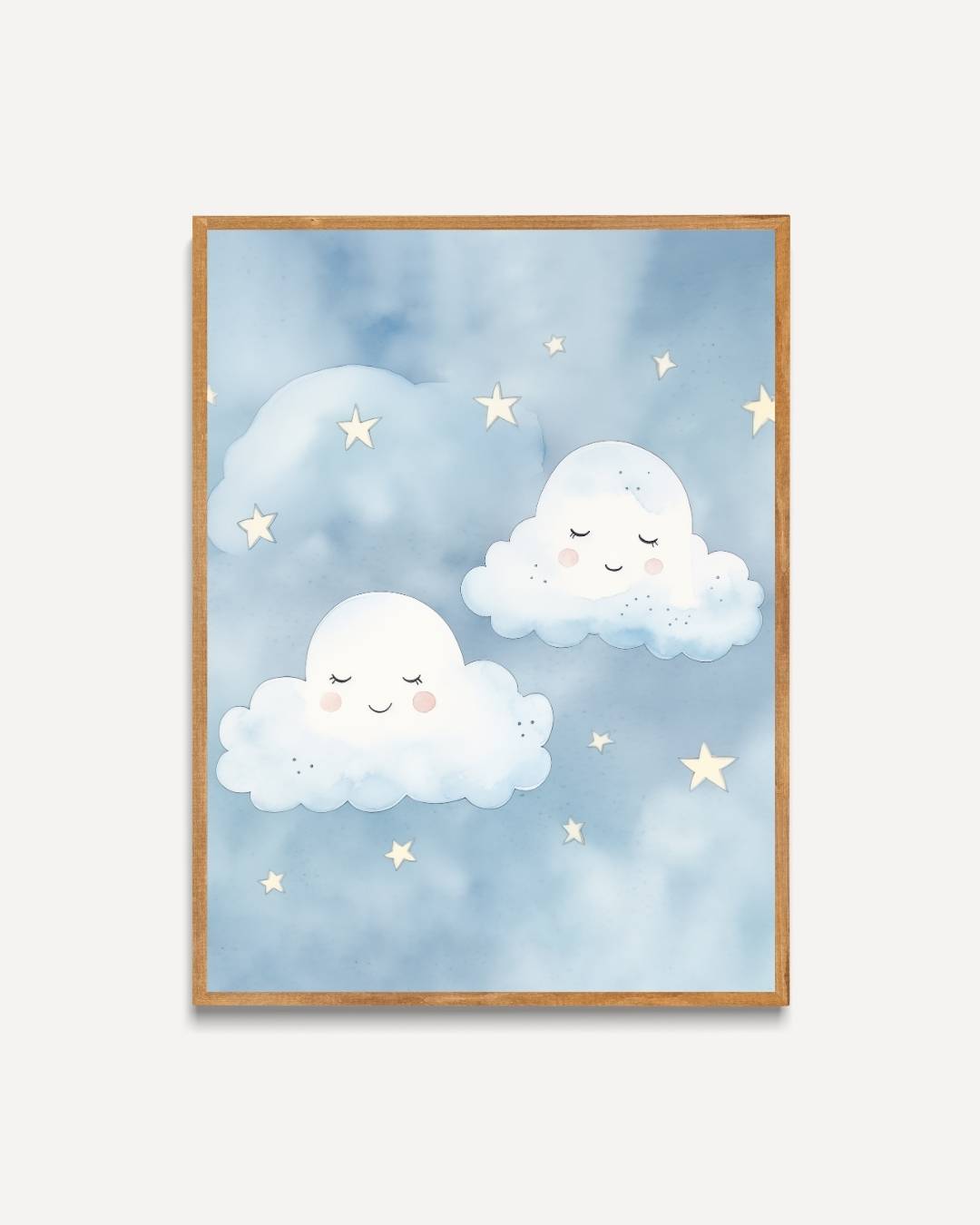 Dromerige wolkjes en sterren Poster – portret poster als wanddecoratie