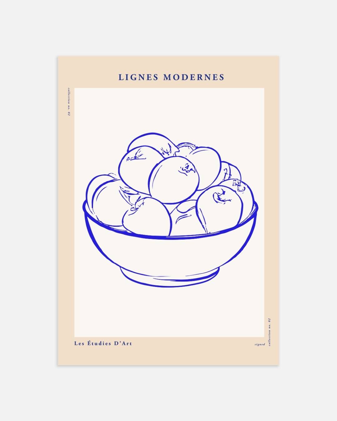 Fruit schaal line art Poster Kunstwerk – portret wanddecoratie van WallArtistic