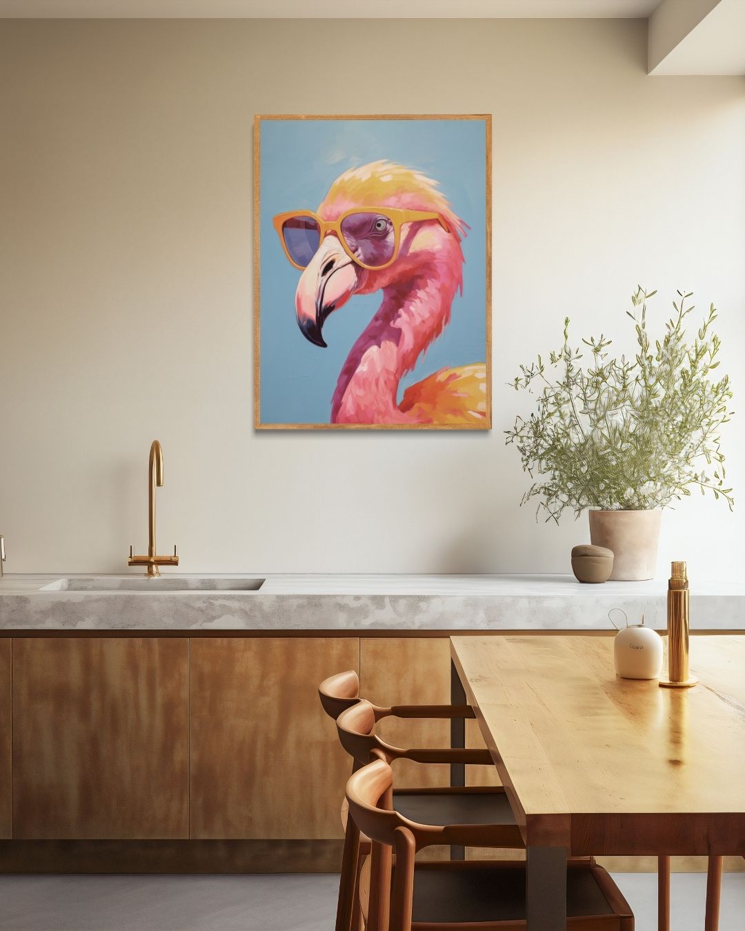 Flamingo Poster – staande poster voor modern interieur