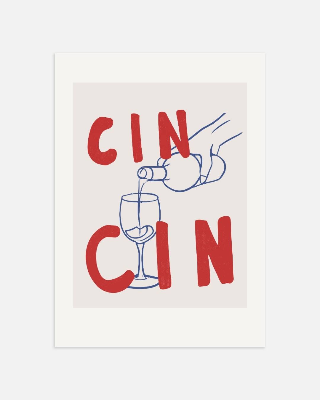 Chin chin cheers poster – portret wanddecoratie van WallArtistic