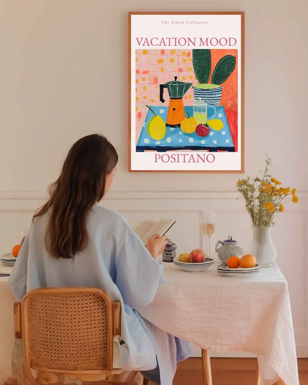 Vacation Mood Positano Poster – staande poster voor modern interieur