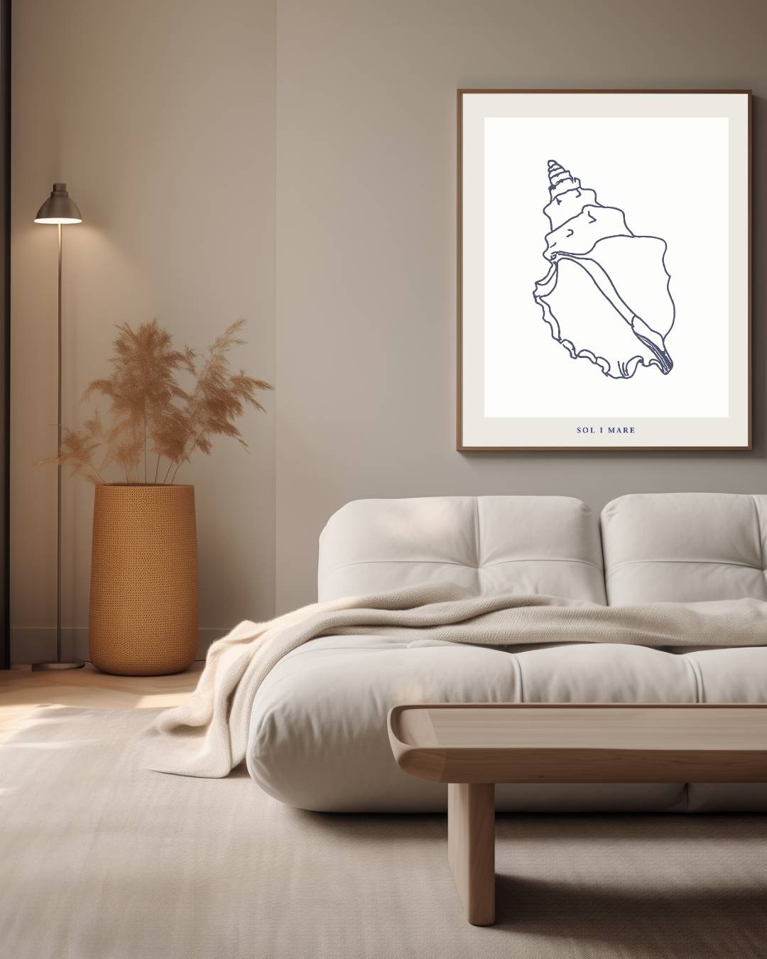 Schelp lijntekening Poster – staande poster voor modern interieur