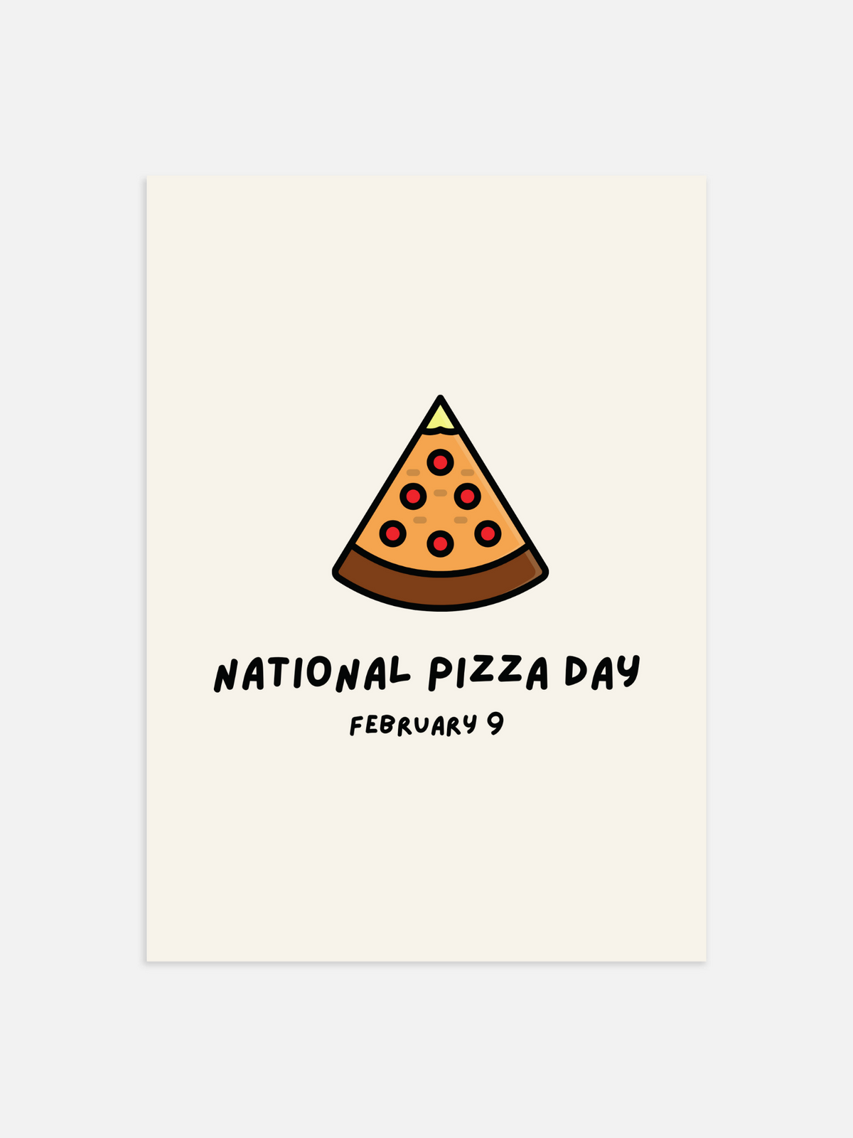 Nationale pizza dag Poster – portret poster als wanddecoratie