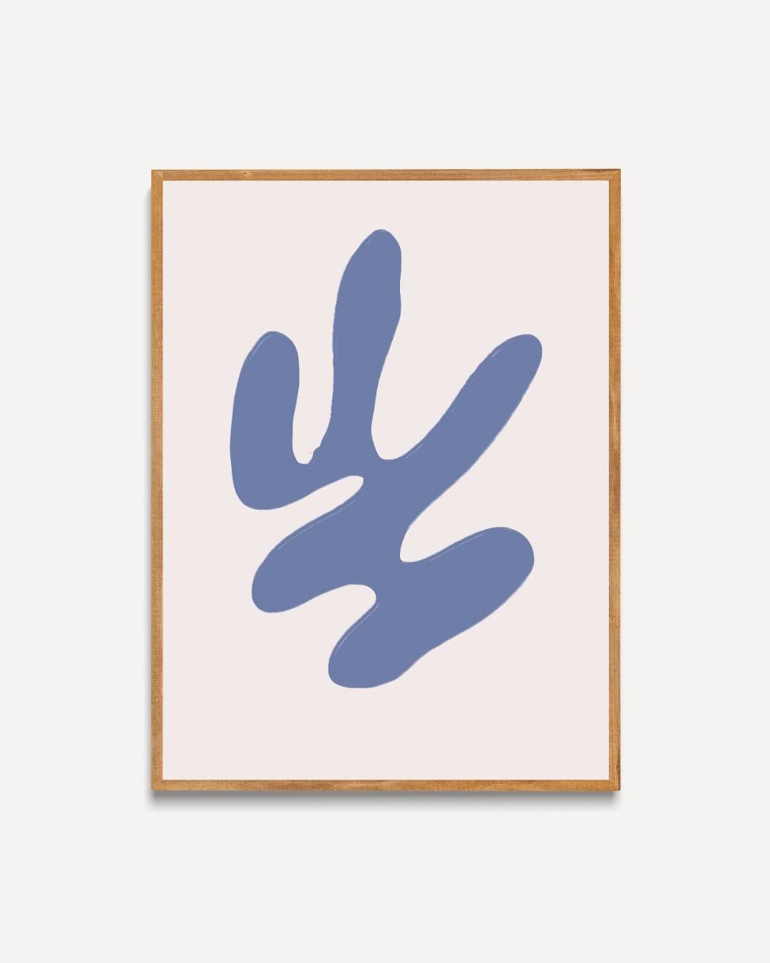 Blauwe organische vorm Poster – portret poster als wanddecoratie
