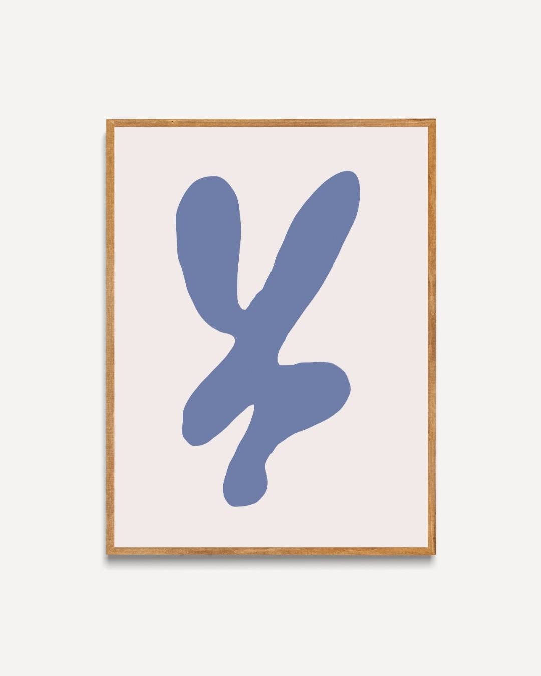 Abstract blauwe compositie Poster – portret poster als wanddecoratie