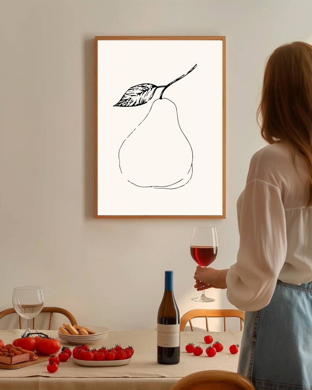 Peer lijntekening Poster – staande poster voor modern interieur